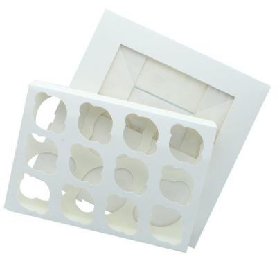 China Recycled Materials Bulk 25 Pack 6 White Cupcake / Muffin Boxes Insert for sale