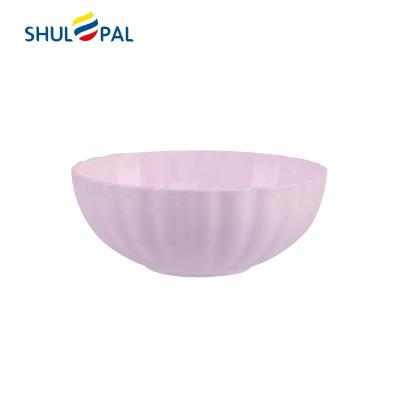 China 8 Inch Glassware Opal Salad Bowl Viable Solid Rose Color for sale