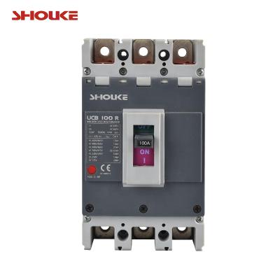 China Plastic copper molded case circuit breaker UCB100R 100A 3P mccb 100amp molded case circuit breaker UCB 100A for sale