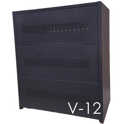 China Large Space V16 V20 V24 V32 V40 Cold Sheet Metal Available Battery Cabinet Four Layers Battery Container Black Color For Charging UPS Battery OEM for sale