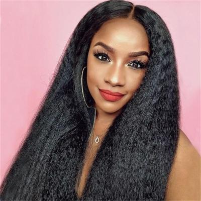 China Water Wave African Synthetic Hair Wigs With Highlights Synthetic Fiber Mid Length Synthetic Hairband Wigs Female Wigs Fluffy Straight for sale