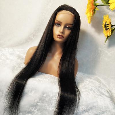 China 100%Human Hair 4X4 Lace Front Wigs High Quality Silky Straight Closure Wig Brazilian Straight Virgin Hair Wigs for sale