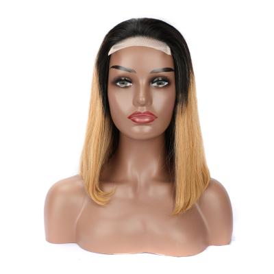 China 100%Human Hair Straight Bob 4X4 Lace Front Wig With Baby Hair Honey Color Lace Bob Human Hair Wigs Ombre Silky Straight Wave for sale