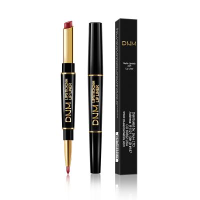 China Lips 12 Color Double Head Matte Waterproof Lip Liner With Lipstick for sale