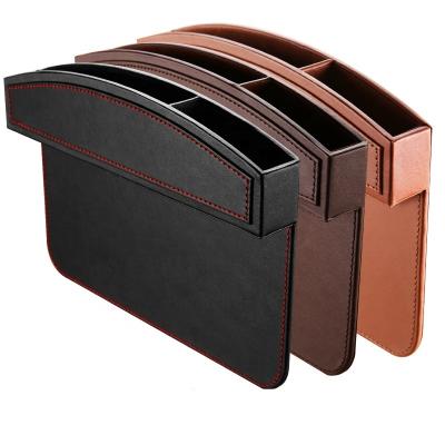 China Sharemore Handmade Luxury Leather PU Car Seat Isofrequency Repeater Storage Box Side Organizer For Auto Seat for sale