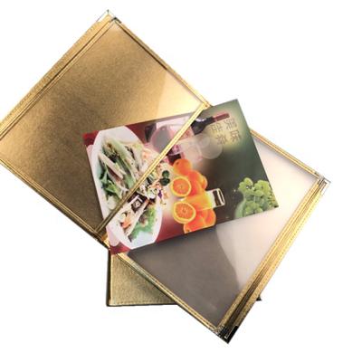 China A4 PU Restaurant Handmade Leather Menu Covers 4/6/8/10 Pages Custom Logo Leather Menu Holder for sale