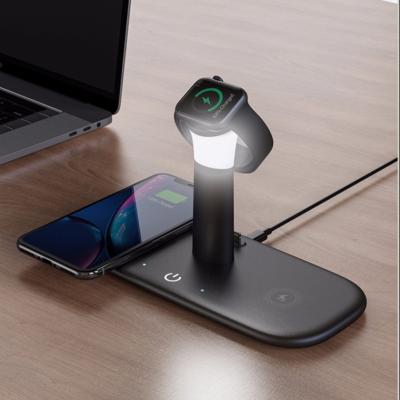 China Phone 2021 New Arrivals 15W 5 in 1 Type C Multifunctional LED Desk Lamp Wireless Chargers Fast Dock Phone Holder Night Fill Light for sale