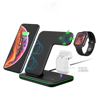 China Cell Phone 15W Qi Fast Mini Table Mobile Phone Portable 3 in 1 Wireless Charger for sale