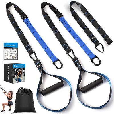 China Wellshow Durable Sports Suspension Strap Trainer Kit Hanging Stretch Functional System Sling Trainer Gym Fitness for sale