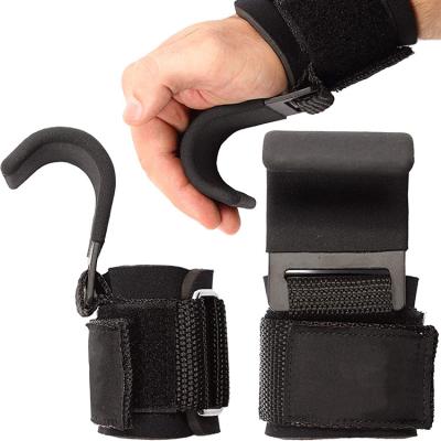 China Wellshow Sports Weight Lifting Hooks Hand-bar Heavy Lifting Wrist Straps Gym Fitness Hook Strap Up Training Gloves Traction-UPS Exercise for sale