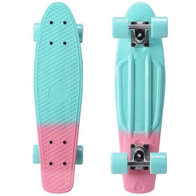 China Wellshow Youth Sports Mini Style Skateboard Cruiser Complete Board Plastic Deck New PU Bound Bearing Wheels For Kids Girls And Boys for sale