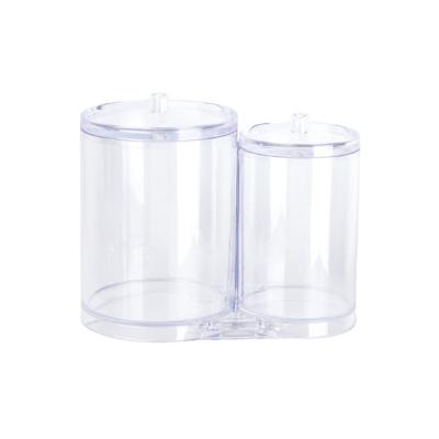 China Makeup Organizer Q-Tip Swab Cotton Storage Box Container Viable Round Round Shaped Portable Wholesale for sale