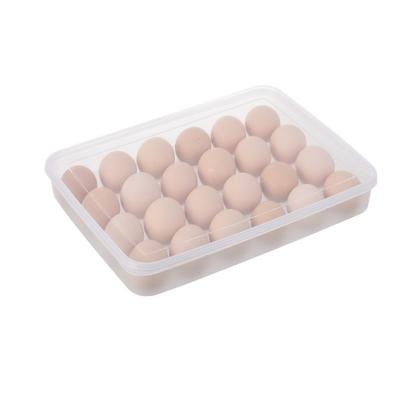 China Clear Fresh Keep Refrigerator 18 and 24 Grid Organizer Bins Plastic Drawer with Lid Chicken Egg Storage Box Packaging Contain for sale