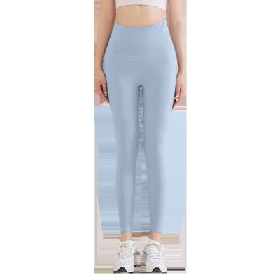 China Custom Logo Women Quantity Lover OEM Style Blue Sports Yoga Pants Butt Lifting Workout Gym Fitness Breathable High Waist Running Trainer for sale