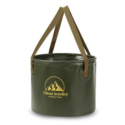 China PVC Folding Bucket Foot Bucket Portable Water Round Bucket Storage Bag Camping Foldable Fishing Wash Basin for sale