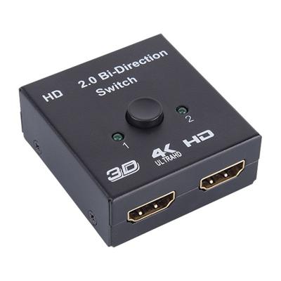 China Hot Selling 2 to 1 Plug New Dual 2 Ports 4K HDTV 2.0 Bi-Direction Switcher Control Splitter for sale