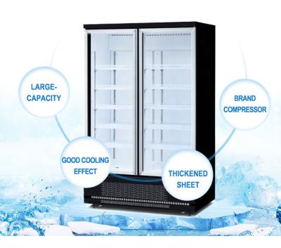 China Commercial Single-Temperature Supermarket Upright Glass Door Display Showcase Freezer Plugging In for sale