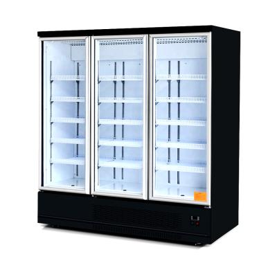 China Single-temperature Supermarket Beverage Display Double Three Glass Door Cold Cold Sale Showcase Refrigerators for sale