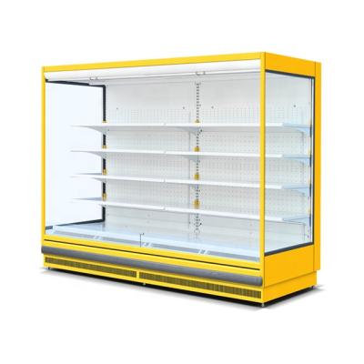 China Single-Temperature Vertical Display Open Chiller Cooler For Vegetable Drink Fridge Storage for sale