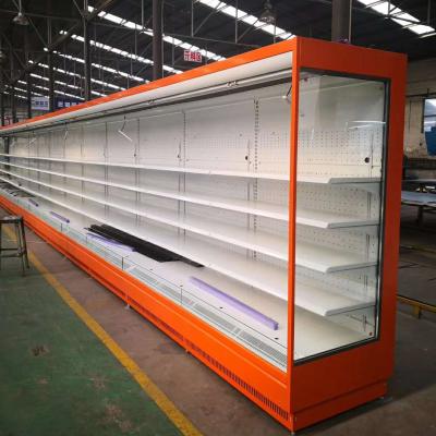 China Single-temperature Supermarket Vegetable Refrigerator Air Curtain Open Display Showcase Outdoor for sale