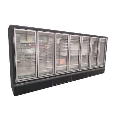 China Single-Temperature High Performance Multidecks Remote Vertical Glass Door Freezer Showcase for sale