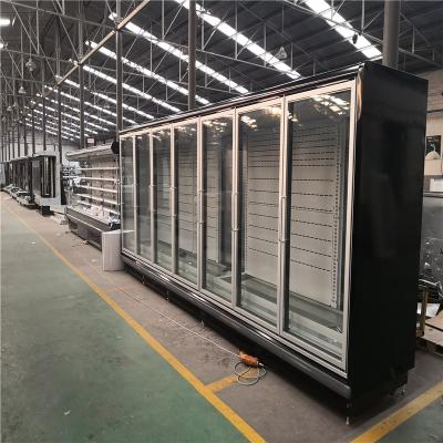 China Single-temperature Supermarket Display Glass Door Refrigerator Exterior for sale