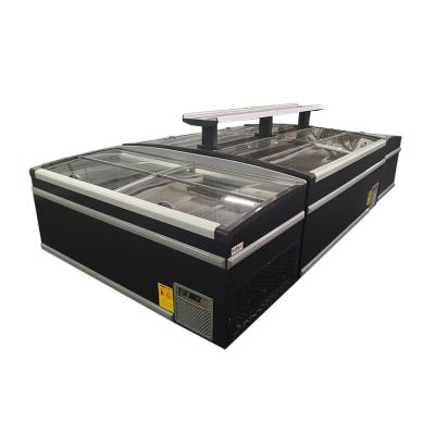 China High Quality Single-temperature Supermarket Island Freezer Combination For Frozen Food Display Showcase for sale