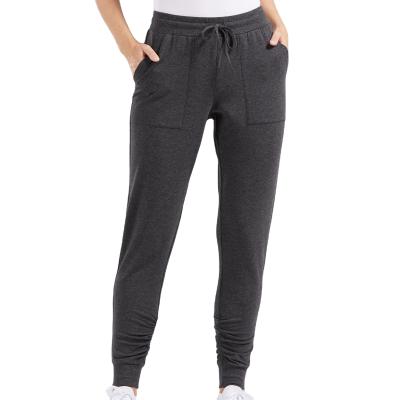 China Anti-Wrinkle READY TO SHIP Super Soft Fabric Cotton Women Modal Stretch Jogger Pants Sport Leg With Pockets Slim Mid-Rise Leg Yoga Pants for sale