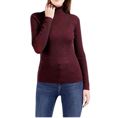 China Breathable ready to ship! Women Daily Wear Merino Wool Seamless Sweater Tops Ribbed Pattern Long Sleeve Sweater Turtle Neck Sweater RTS for sale