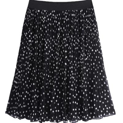 China Plus Size Women Big Size Stain Printed Chiffon Casual Skirt Plus Size Skirt for sale