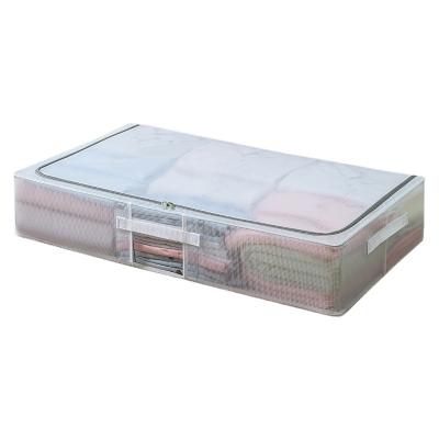 China Sustainable Large Capacity Folding Shoebox Storage PVC Material Under Bed Storage With Reinforced Handle for sale