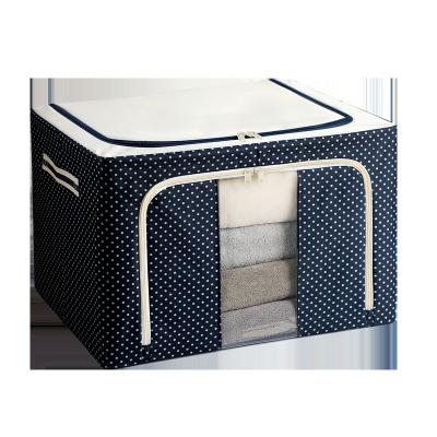 China Wholesale Viable Storage Foldable Organizer Large Capacity Waterproof Cloth Bins Oxford Cloth Clothes Storage Box for sale