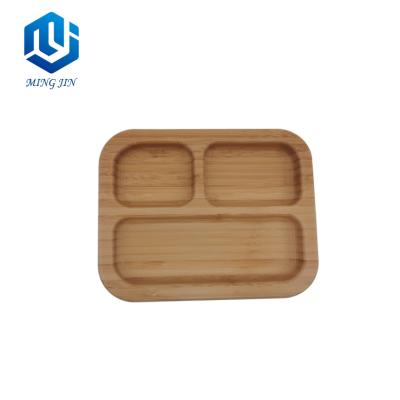 China New BPA Free Wholesale Kids Bamboo Wooden Plate Baby Meal With Suction for sale