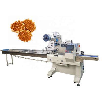 China Food CE Approved Automatic Flow Packing Machine Food Packaging Machine For Waffle Wrapper for sale