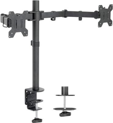 China Dual Adjustable Metal LED LCD Display 13-27 Inch Computer Stand Monitor Arm Desk Mount Bracket for sale