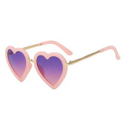 China Fashion Sunglasses Hot Sales Fashion Children Retro Sun Glass Heart Shaped Sunglasses for sale