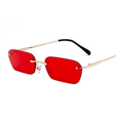 China 2020 Men Women Colorful Metal Frames Rimless Rimless Sunglasses Small for sale