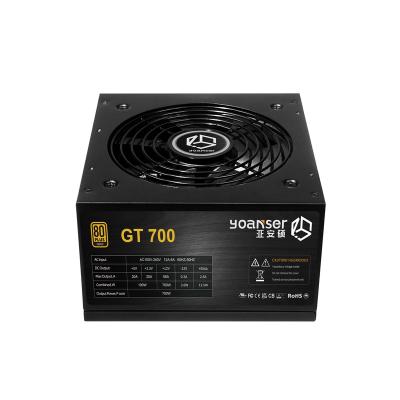 China 80+ Hot Selling BLACK Gold 12CM FDB Desktop Fan Customized Full Modular PSU DC of cables to dc structure atx power supples 700w for sale