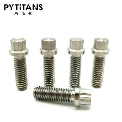 China Motorcycle Factory Direct Sale GR5 Titanium Alloy Bolts With Flange For Motorcycle China CNC Titanium Bolt for sale