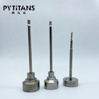 China Newest Pure Titanium GR2 Carburetor Smoking Cap With Titanium Dabber With One Hole for sale