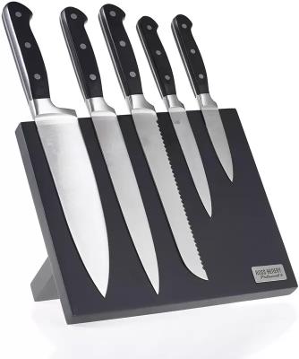 China Sustainable High Quality With 5pcs Kitchen Knife Set Professional Chef's Knife Customizes Magnet Metal Block for sale