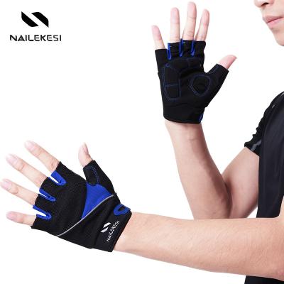 China Wholesale Customized Adjustable Hand Weightlifting Gloves Men Sports Gym Workout Fitness Gloves for sale