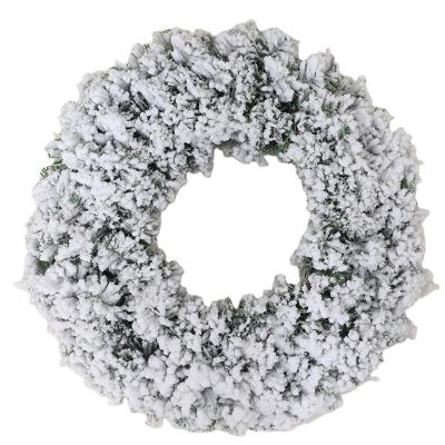 China Luxury Christmast Ornament Christmas Decorations Wreath Assembled Snow 30/40/50 Cm Christmas Wreath For Front Entrance for sale