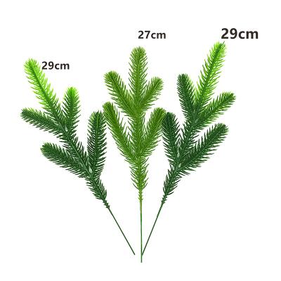 China Durable and UV Resistant Artificial Christmas Leaf Green Leaves Pine Needles for DIY Garland Wreath Christmas for sale