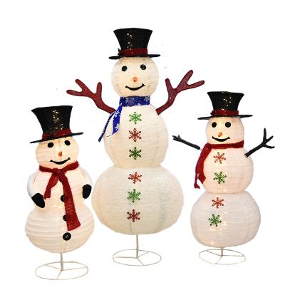 China Factory Wholesale Eco-friendly Christmas Snowman Ornaments Outdoor 1.5M Christmas Lights Snowman for sale