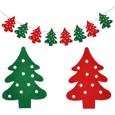 China Merry Christmas Hanging Banners Hanging Garlands Felt Christmas Flag For Party Decoration Home Decor for sale