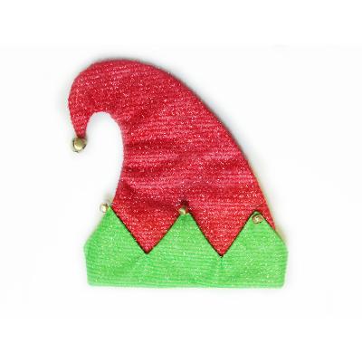 China Chirstmas Decor Fashionable Christmas Polyester Elf Novelty Hat With Jingles Chime Dress Up For Christmas Party for sale