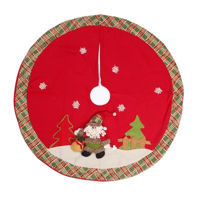 China Hot Selling Christmas Durable 2021 Double Layers Of Handmade Tree Skirt Fine Decorative Handwork For Holiday Party for sale