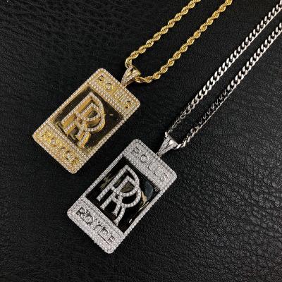 China Hiphop Rolls Royce Logo Pendant in Yellow Gold and White Gold for sale