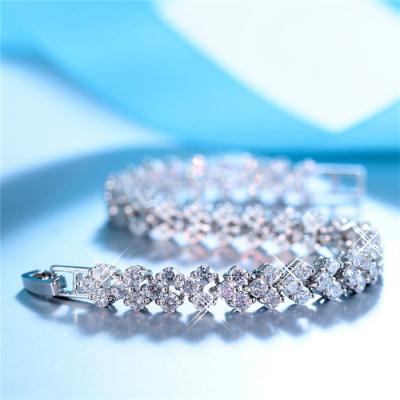 China Comfort tailored direct manufacturers, fashion Roman bracelets, all over the sky star zircon luxury bracelets YSS1276 for sale